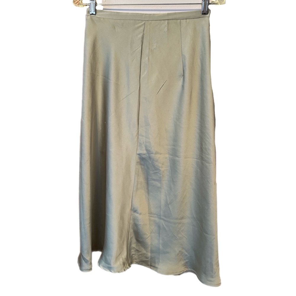 Commense Green Midi Slip Skirt